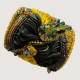  Artisan cuff  bracelet " Amber Flow". Shibori bracelets.