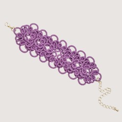 Frivolite - tatting lace bracelet "Charm lace" - Violet Frivolite - tatting lace bracelet "Charm lace" - Violet