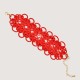 Frivolite - Tatting lace bracelet "Charm lace" - Red Frivolite - Tatting lace bracelet "Charm lace" - Red