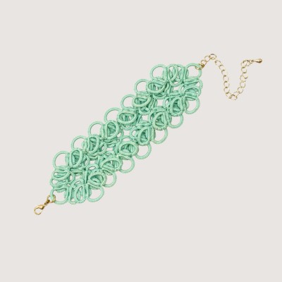 Frivolite - Tatting bracelet "Charm lace" - Mint Frivolite - Tatting bracelet "Charm lace" - Mint