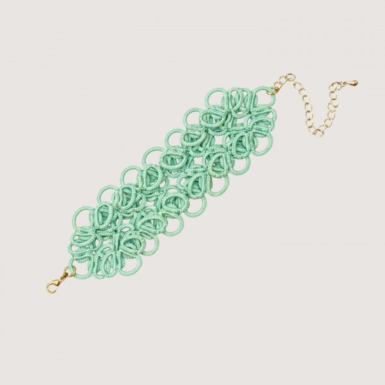 Frivolite - Tatting bracelet "Charm lace" - Mint Frivolite - Tatting bracelet "Charm lace" - Mint