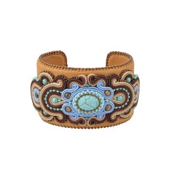 Handmade leather bracelet "Oriental  Fairy tail"