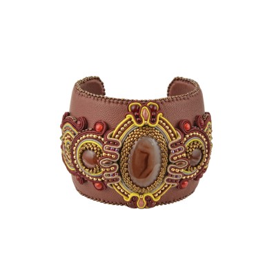 Handmade leather bracelet "Lake"