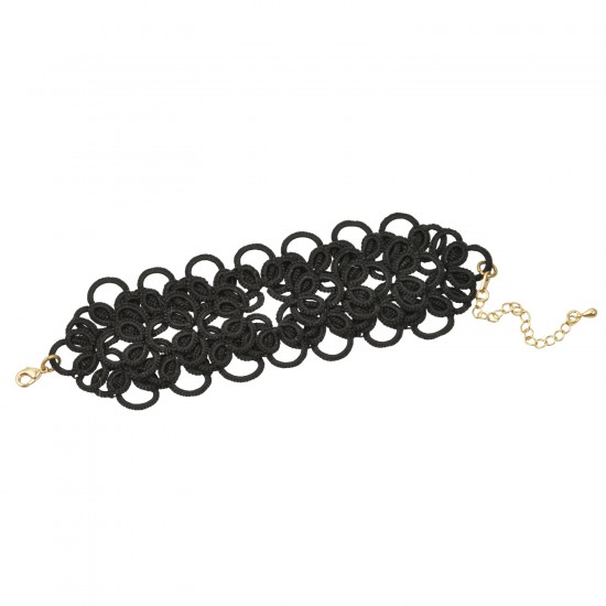 Tatting lace bracelet "Charm" - Black