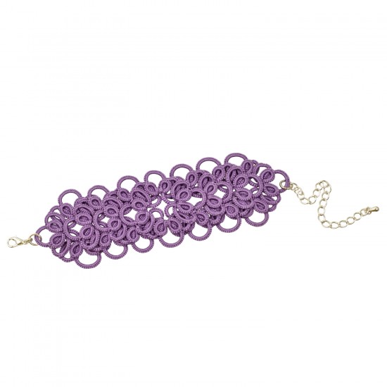 Tatting lace bracelet "Charm" - Violet