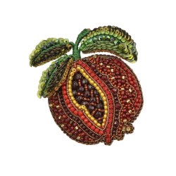 Handmade beaded brooch "Pomegranate" 