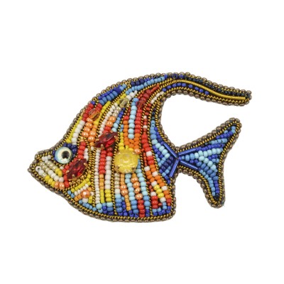 Handmade beaded brooch "Pescare"
