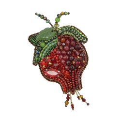 Handmade beaded brooch "Mini Pomegranate"