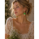 Artisanal beaded earrings "Pink tulip" from  "Tulip Bloom" collection 
