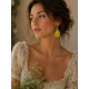 Artisanal beaded earrings "Yellow tulip" from "Tulip Bloom" collection 