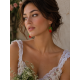 Artisanal beaded earrings "Red tulip" from "Tulip Bloom" collection 