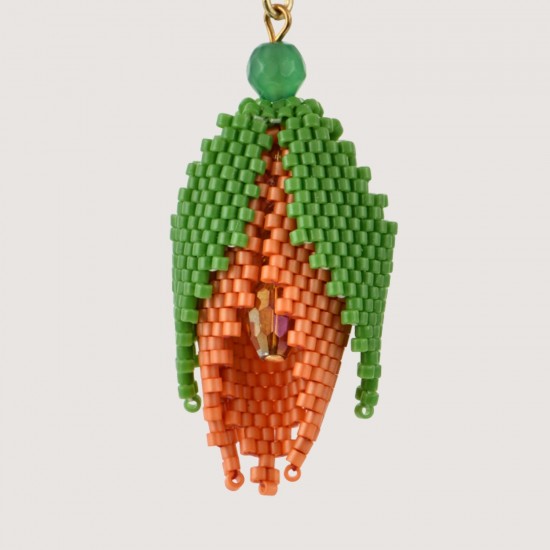Artisanal beaded earrings "Peach tulip". "Tulip Bloom" collection Artisanal beaded earrings "Peach tulip". "Tulip Bloom" collection