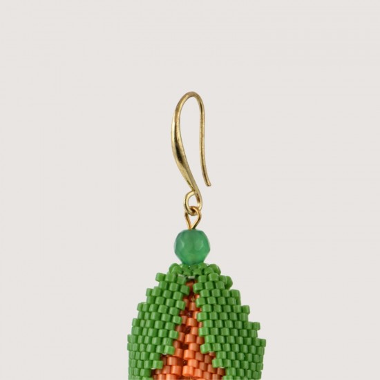 Artisanal beaded earrings "Peach tulip". "Tulip Bloom" collection Artisanal beaded earrings "Peach tulip". "Tulip Bloom" collection