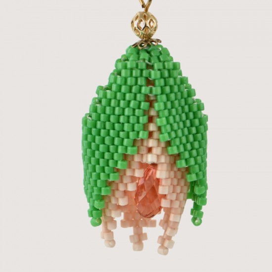 Artisanal beaded earrings "Pink tulip" from "Tulip Bloom" collection Artisanal beaded earrings "Pink tulip" from "Tulip Bloom" collection