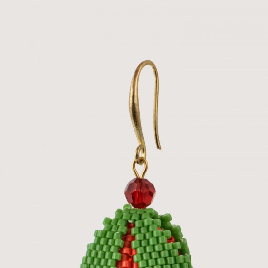 Artisanal beaded earrings "Red tulip" from "Tulip Bloom" collection Artisanal beaded earrings "Red tulip" from "Tulip Bloom" collection