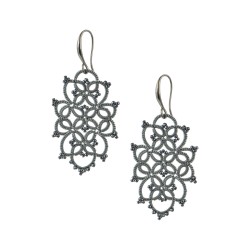 Earrings "Grey weaving"