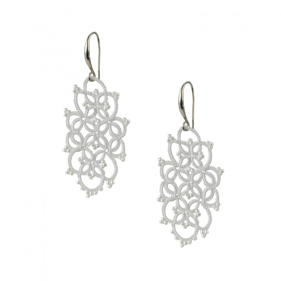 Earrings "White weaving"