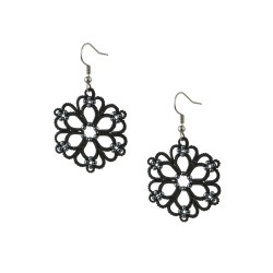 Earrings "Flowers Black"
