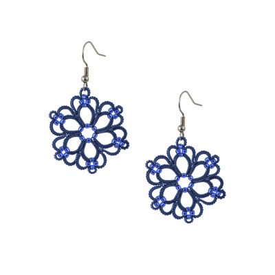 Tatting earrings "Frivolia blue" Tatting earrings "Frivolia blue"