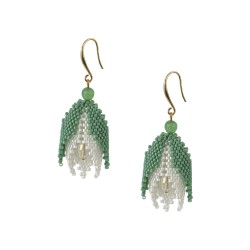 Beaded earrings "White tulip"
