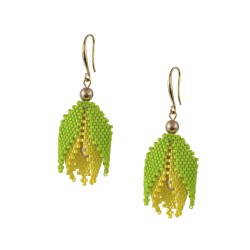 Beaded earrings "Yellow tulip"