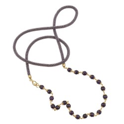 Handmede beaded necklace "Amethyst"