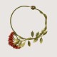 Artisan beaded necklace "Rowan branch"